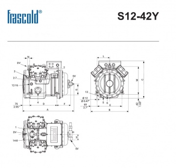 Compresor Frascold semiermetic S12-42Y